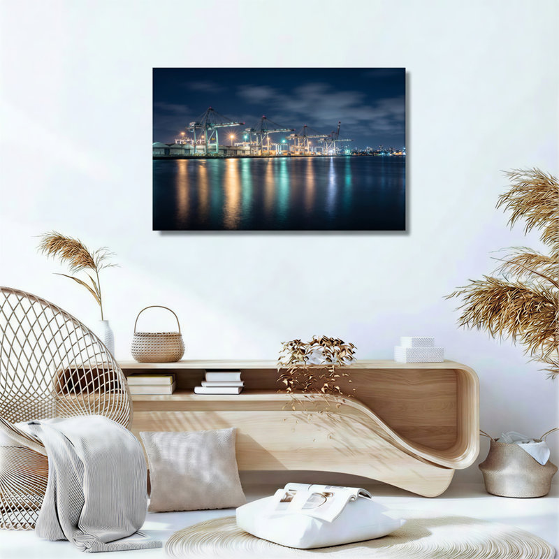 Ensemble de 1 tableau sur toile Night Harbor, H 36 po x l 48 po, Wrapped Canvas
