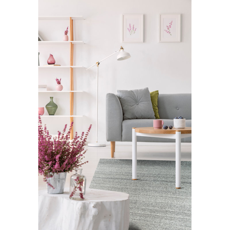 White Handmade Wool Area Rug, Rectangle 4' x 6'