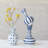 3-Piece Hand-Painted Stoneware Vase With Dots/Stripes