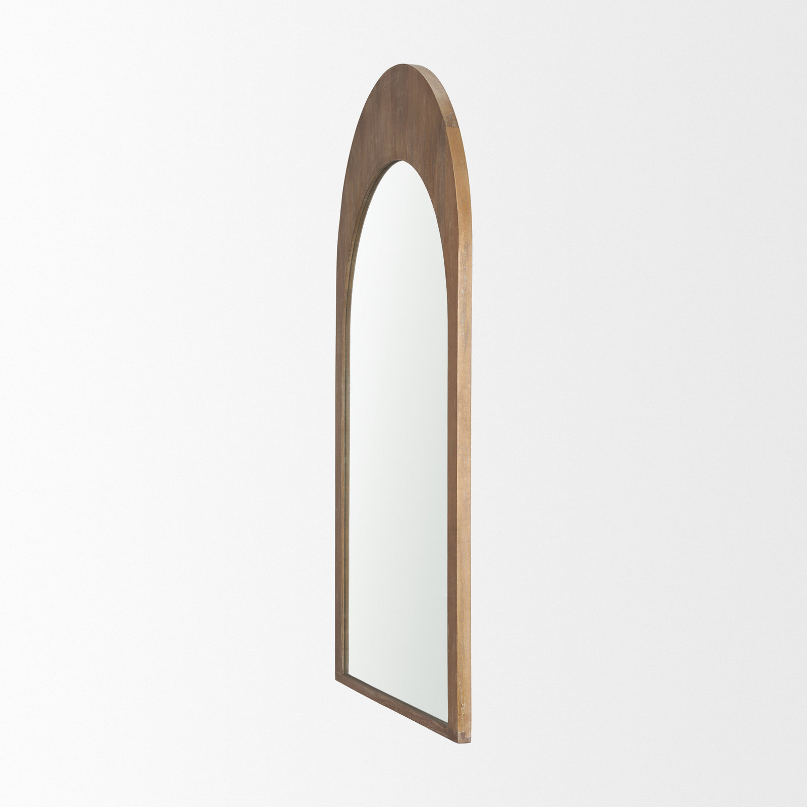 Vixe Solid Wood Mirror, Light Brown, 48" x 30"