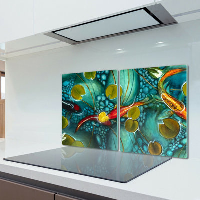 Attapulgus Tempered Glass Fish Water Lily Leaves Chopping Board