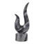 Statue abstraite en marbre courbé abstrait - objet décoratif pour table - sculpture décorative pour salon - 12 po, gris et blanc