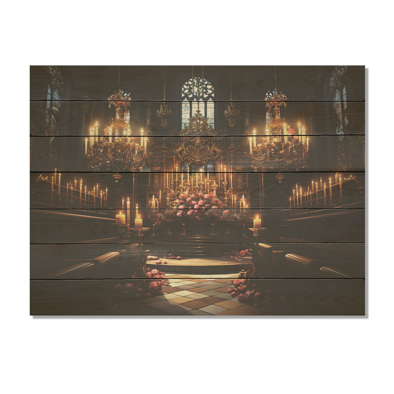 Basilique baroque - Église sur bois, H 30 po x l 40 po