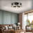 19" Industrial Ceiling Fan With Light - Flush Mount Caged Ceiling Fan With Remote, 3-Light Rustic Ceiling Fan, Silent 6-Speed Reversible DC Motor For Bedroom, Living Room