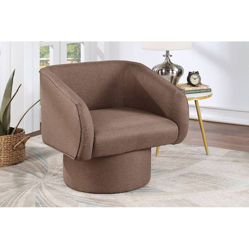 Fauteuil d'appoint pivotant classique, fauteuil confortable, Light Coffee
