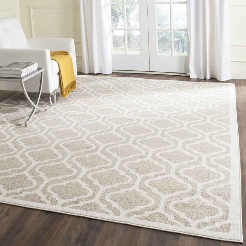 Tapis beige à motif géométrique Ammundsen, Rectangle 9 pi x 12 pi