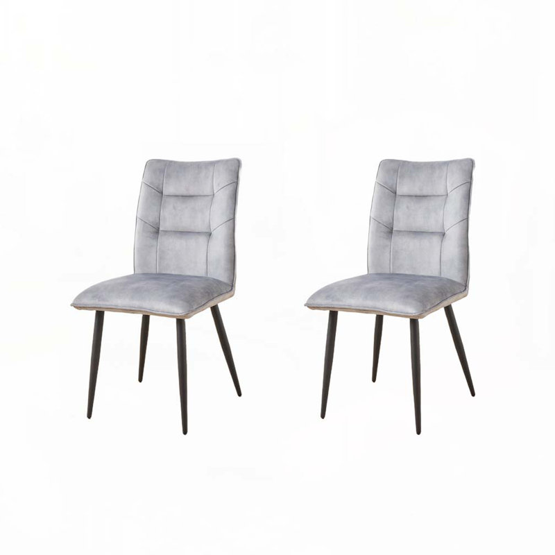 Upholstery Velvet Dining Chairs, Light Grey