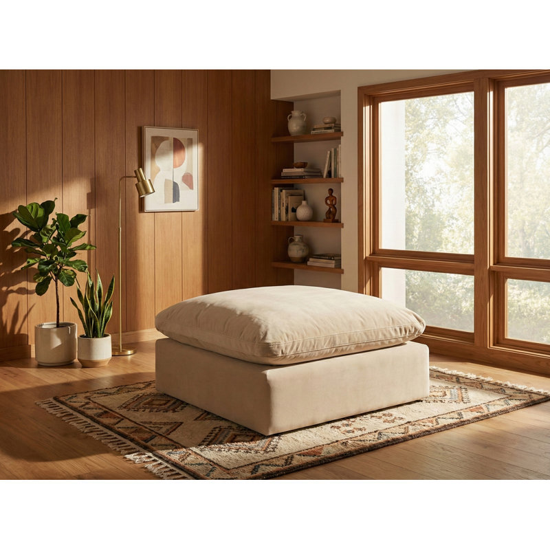 Repose-pieds Humair, Velours beige