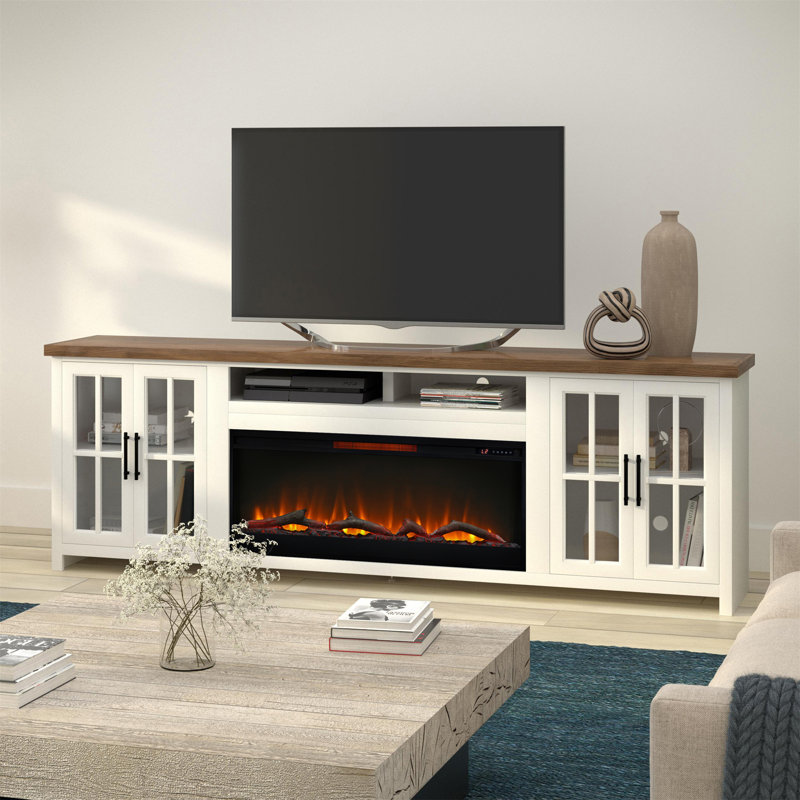 Meuble télé avec foyer 97 po Hampton pour téléviseur de 100 po ou moins Hampton