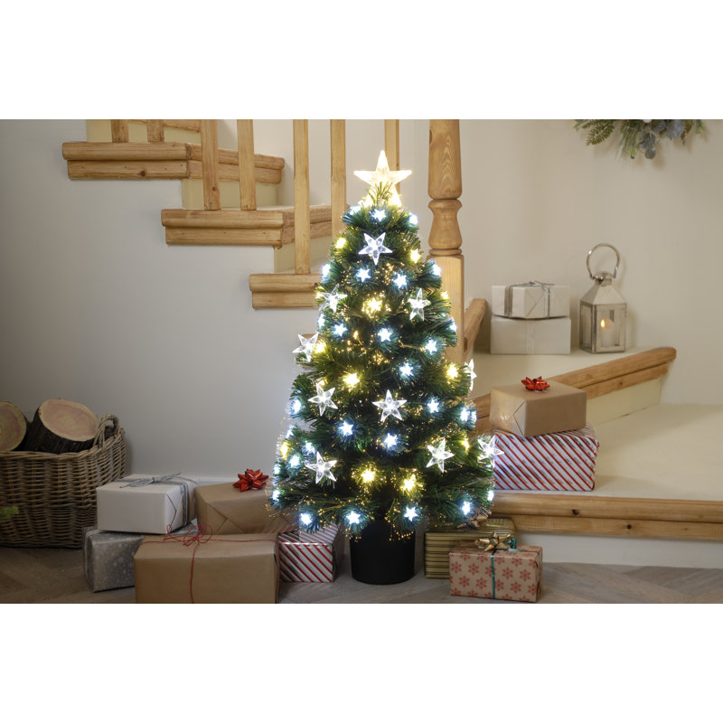 Lighted Artificial Pine Christmas Tree, 90cm H x 45cm W x 45cm D