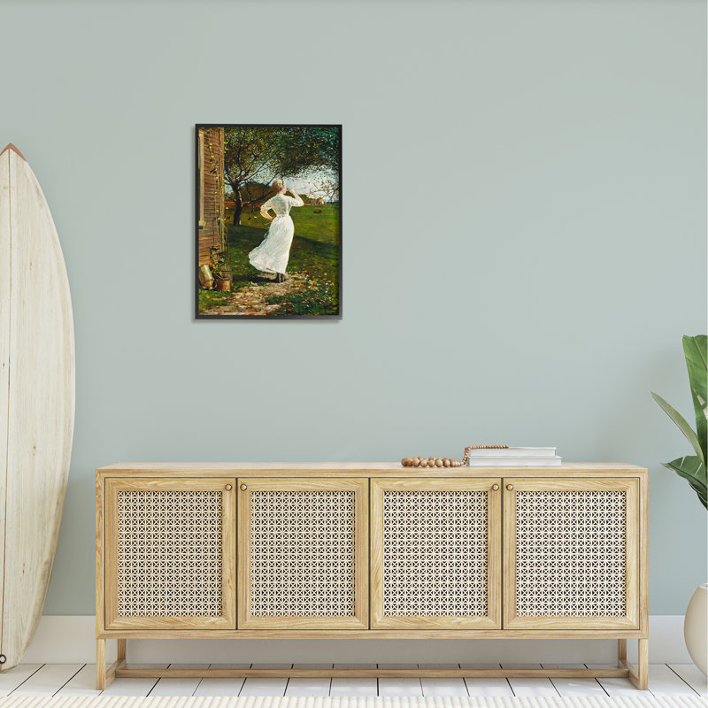Femme classique instrument rustique, Giclée encadrée noir minuit, H 30 po x l 24 po x P 1,5 po