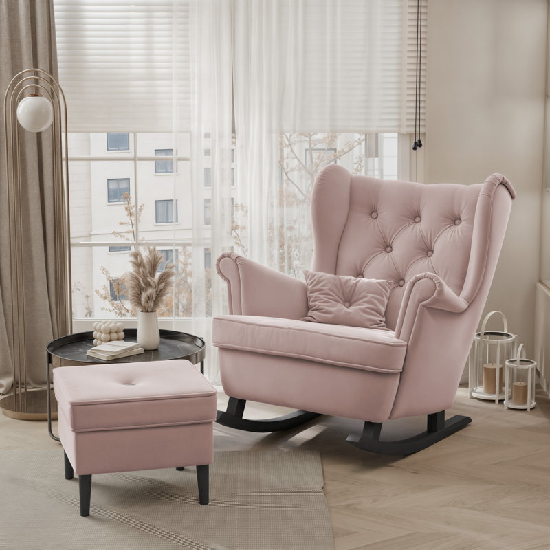 Rocking Chair, Pink, Sonoma Oak