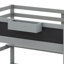 Lit mezzanine simple en bois avec bureau, tableau noir, boîte de rangement, tablette et 3 tiroirs-104471043