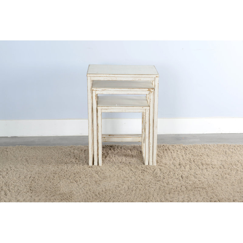 Ensemble de tables basses 3 pièces Charay, Sable blanc