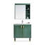 Meuble-lavabo vert de style nordique avec lavabo en céramique intégré pour la salle de bain