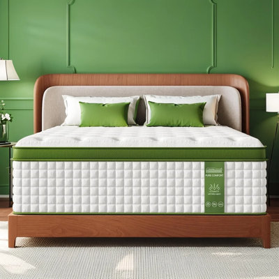 Matelas hybride mi-ferme 8 couches Bedstory avec mousse viscoélastique imprégnée de gel et support alvéolaire - Sans fibre de verre, CertiPUR-US / OEKO-TEX, ressorts à deux zones