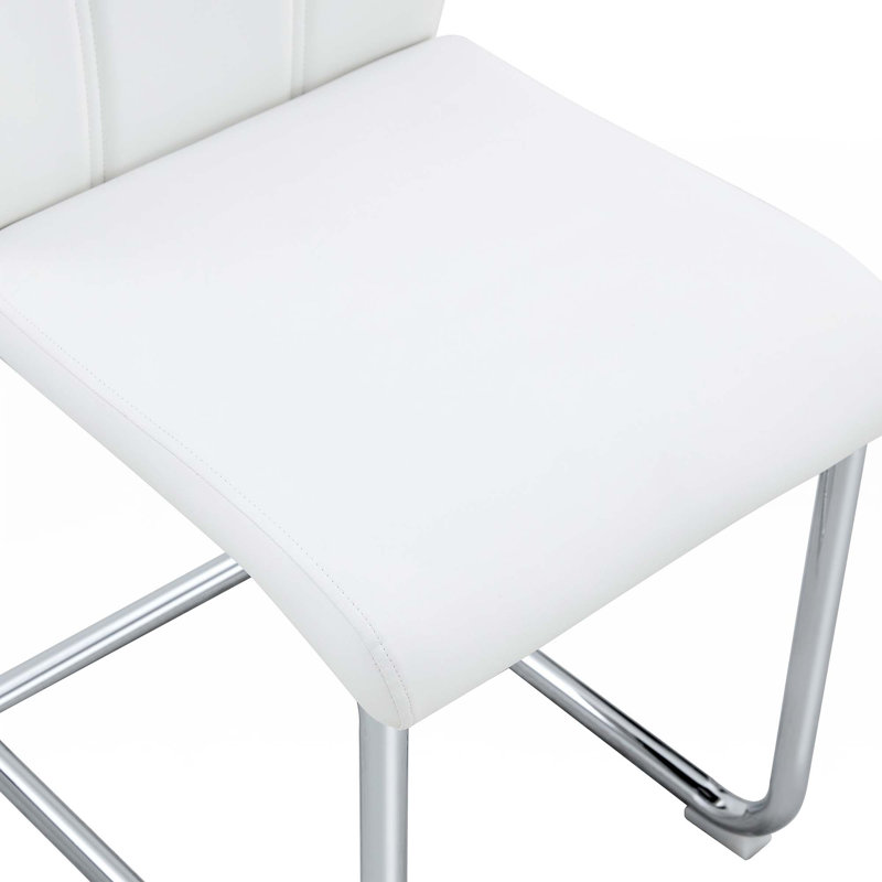 Chaises de salle à manger en polyuréthane, 4, Blanc