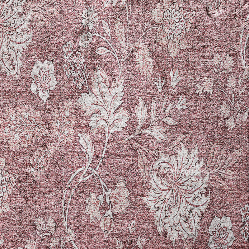 Tapis à poil long de qualité supérieure lavable à la machine ADS681, Rosé, 8 pi x 10 pi