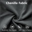 Luxueux canapé en chenille pour le salon avec plusieurs coussins et repose-pieds-758291194
