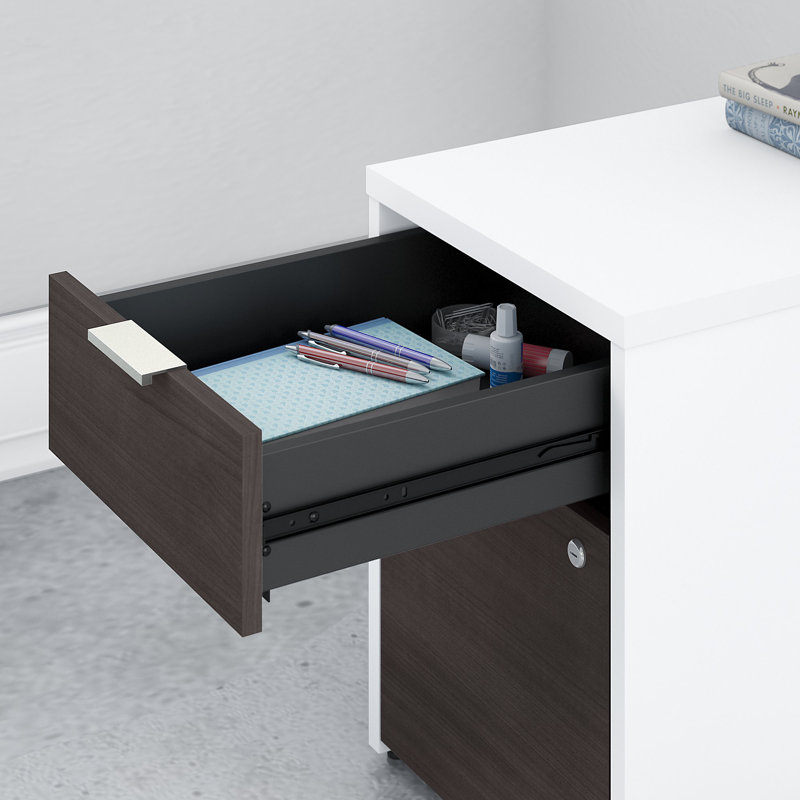 Jamestown 16'' Wide 2 -Drawer File Cabinet, White/Storm Gray