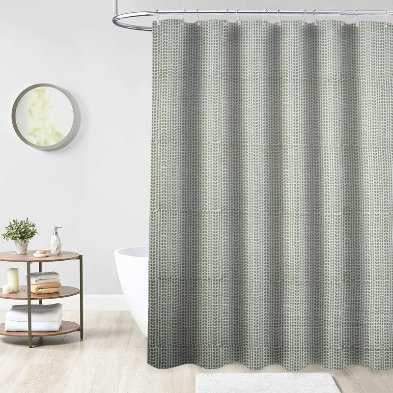  Rideau de douche Indian Style rustique de salle de bain Boho | Panneau fait à la main, Ratanbel, vert, H 18 po x l 26 po