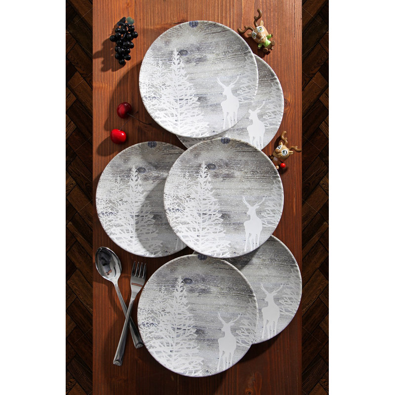 Assiette à dessert, Gris / blanc