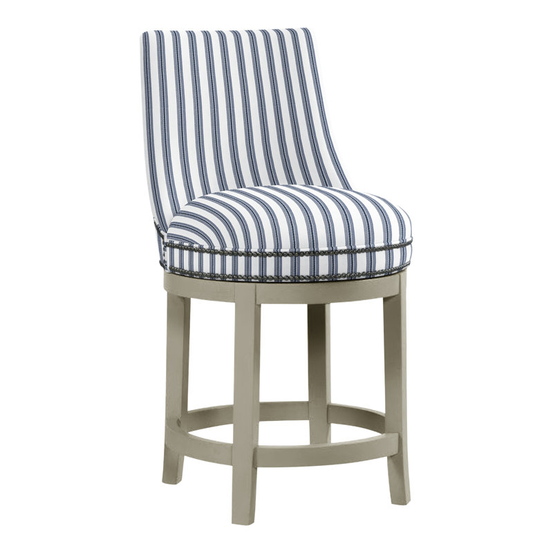 Tabouret de comptoir 26 po Vesper, Perigold excel denim, Amande chamois