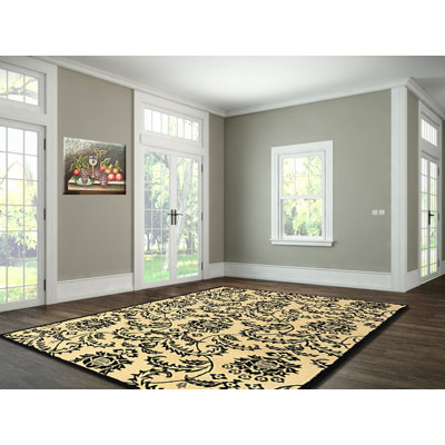 Tapis décoratif Ivoire en laine Touffetée à la main colyt ikat