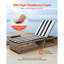 Chaise Lounge Cushion, 74 x 22 x 3 in, Outdoor Lounge Chair Cushions, Waterproof & Fade-Resistant Sun Lounger Cushions with Ties, Patio Lounger Pads for Pool Deck, Black & White Stripes