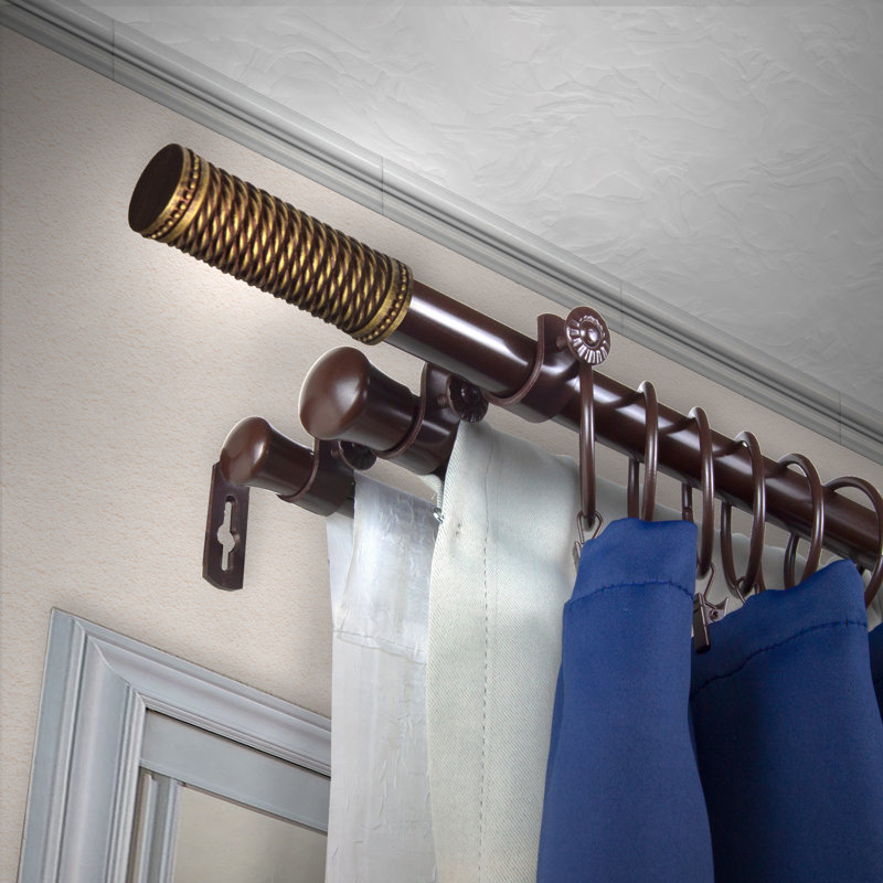 Ensemble de tringle à rideaux réglable Butler, 48" - 84", Cacao