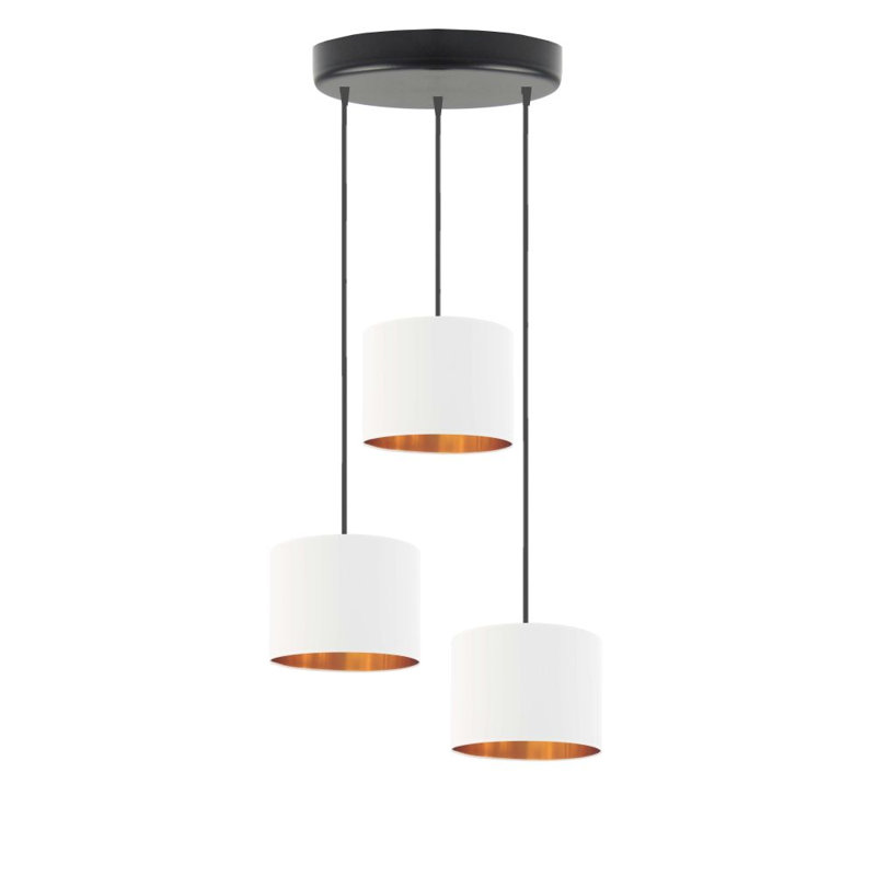 Ilana 3 - Light Drum Pendant, White, Black