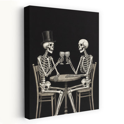 Skeletons Eternal Toast Classic Elegant Gothic Wall Art