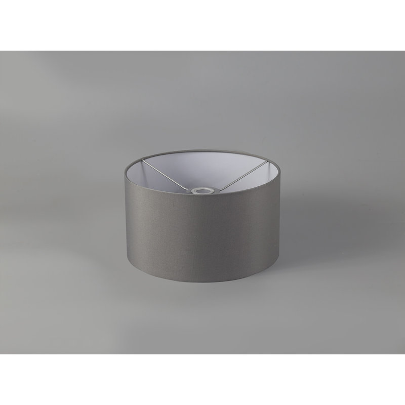 Cotton Drum Lamp Shade, Grey, 17cmH x 30cm W x 30cm D