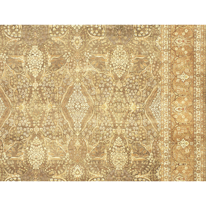 Wool Oriental Area Rug in Gold