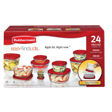 Rubbermaid 29.6 Rectangle Plastic Food Storage Container with Lid Set of 6