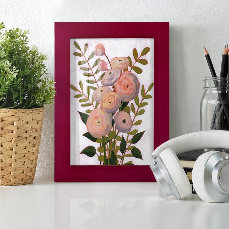 Flower Burst I, reproduction d'art sur papier, Rouge, H 6 po x l 4 po x P 1 po