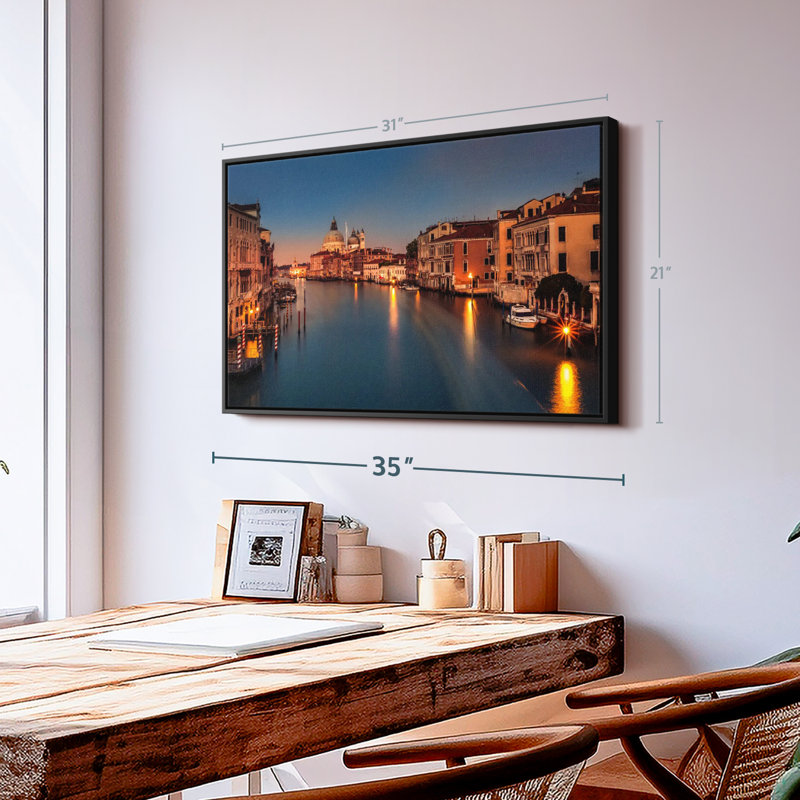 «Grand Canal At Dusk», reproduction sur toile, H 21 po x l 31 po