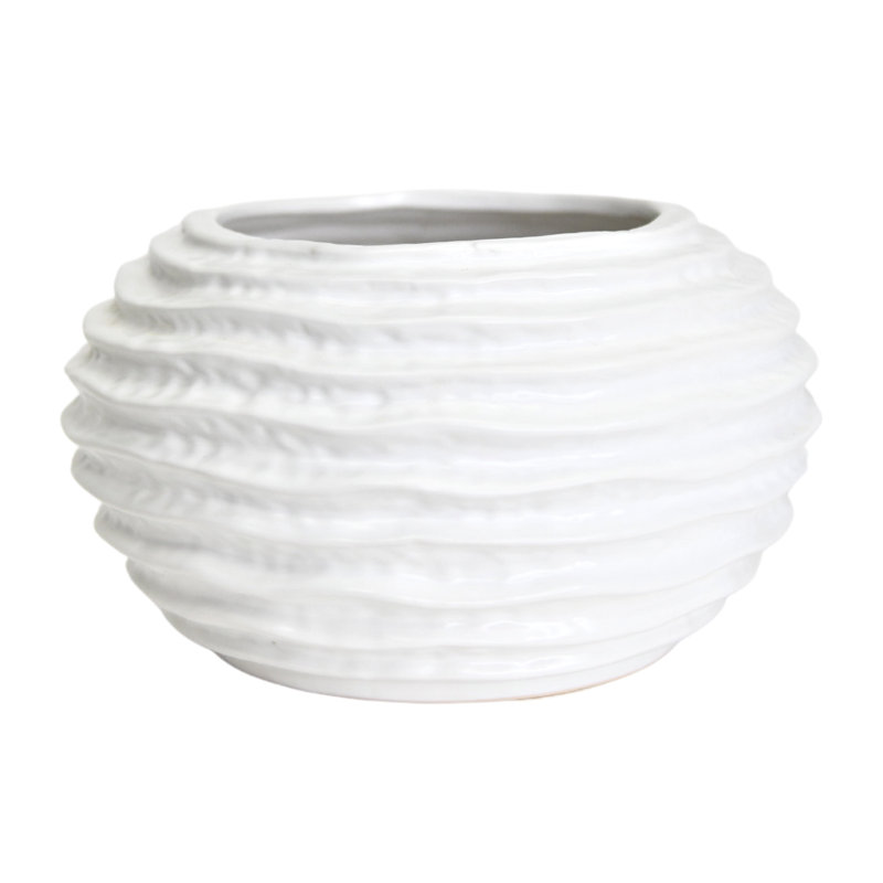 Ghanim Ceramic Table Vase, Medium, White