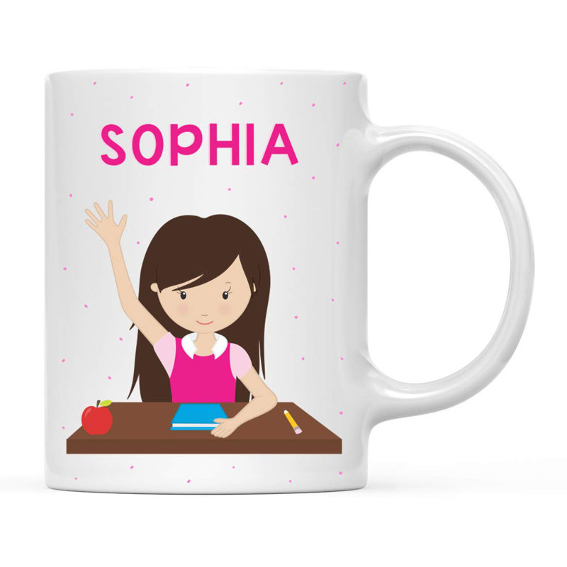 Grande tasse à café pour enfant à poils personnalisés Varner, Oui