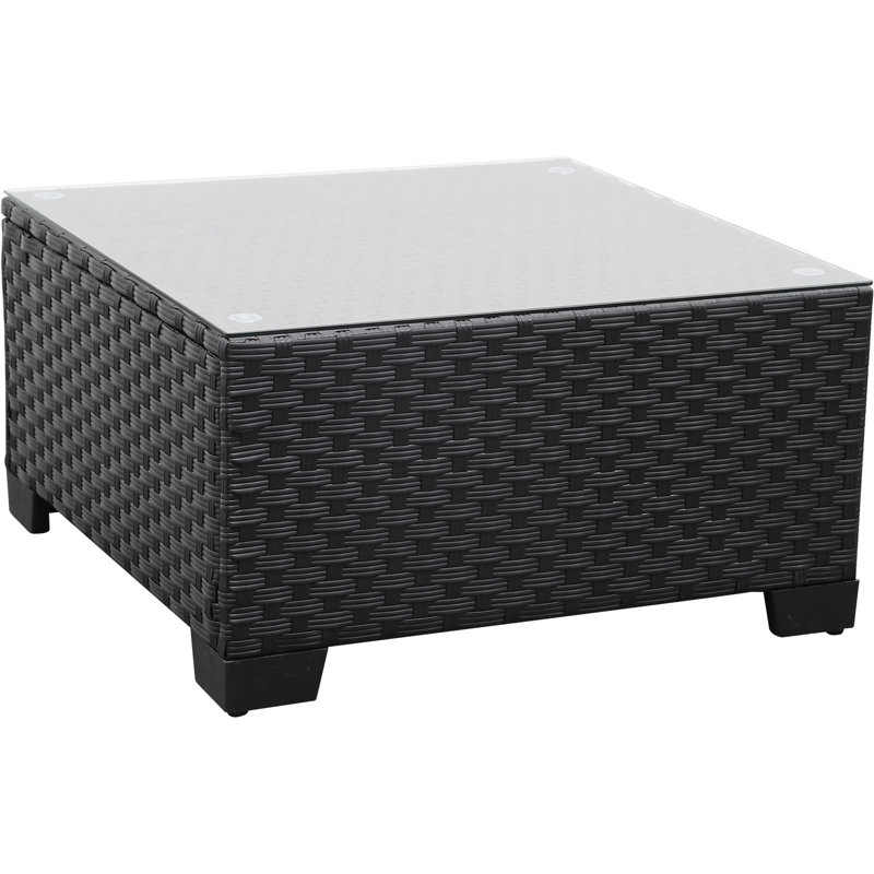 Tijah Square Metal Outdoor Balcony Table , 25.6'' in. W 25.6'' in. D, Black