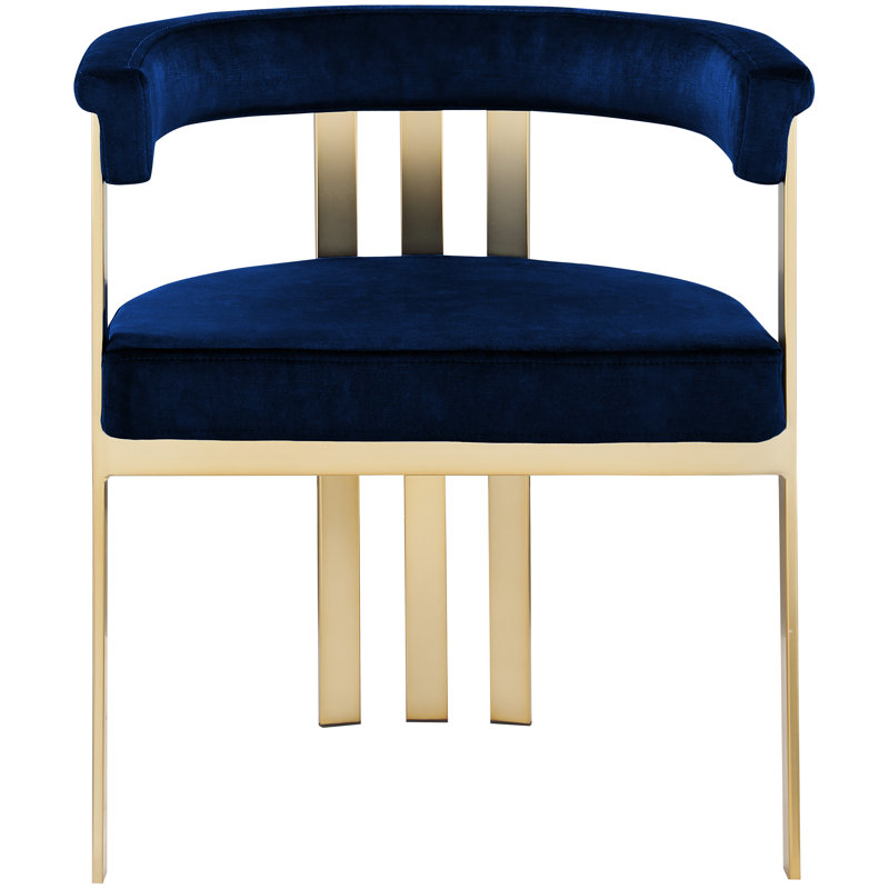 Marcello Velvet Ladder Back Arm Chair, Navy Velvet