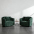 Fauteuil demi-tonneau pivotant de 39 po, fauteuil de lecture rembourré avec coussins (ensemble de 2)