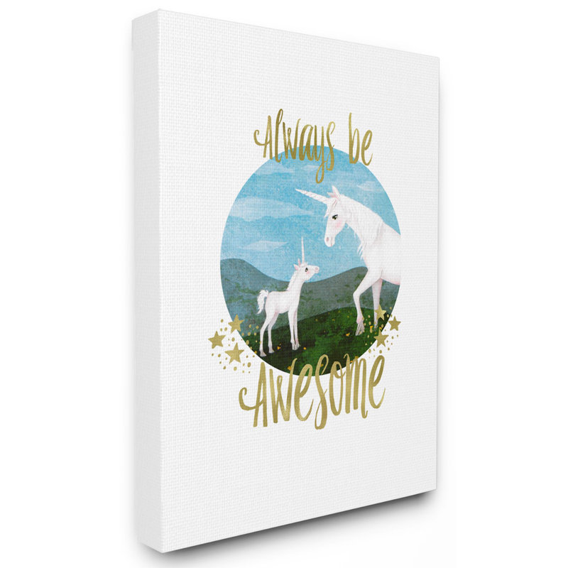 Art de licorne Rio Always Be Awesome, Toile tendue, H 20 po x l 16 po