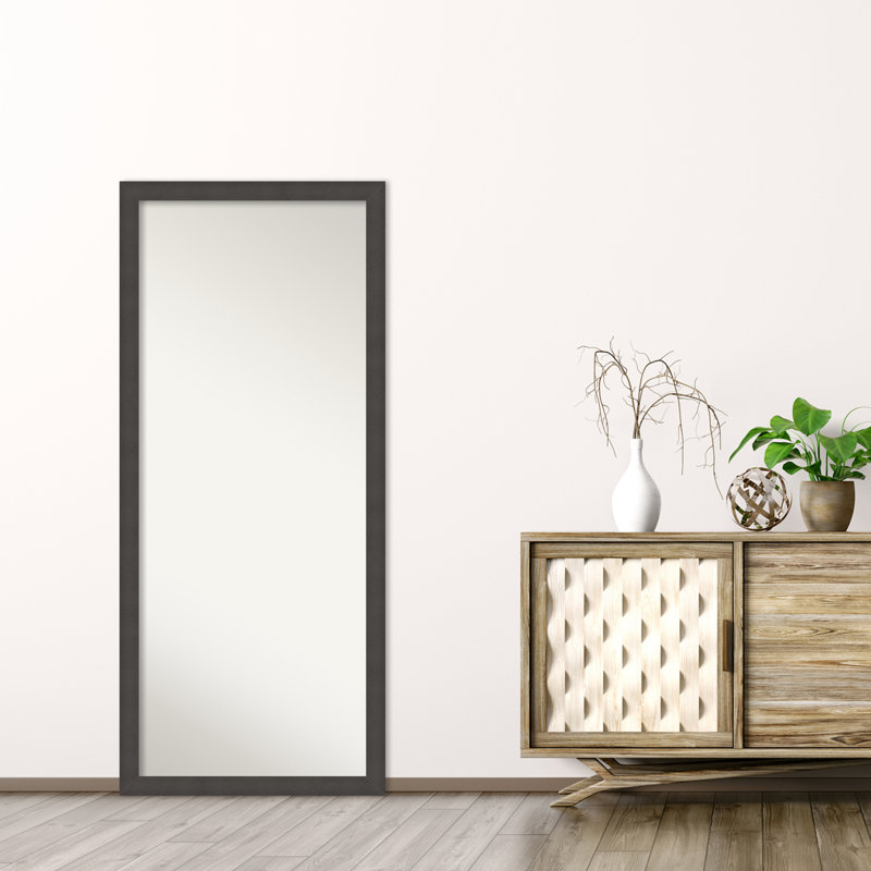 Solid Wood Rectangle Mirror, 63.5" x 27.5", Silver