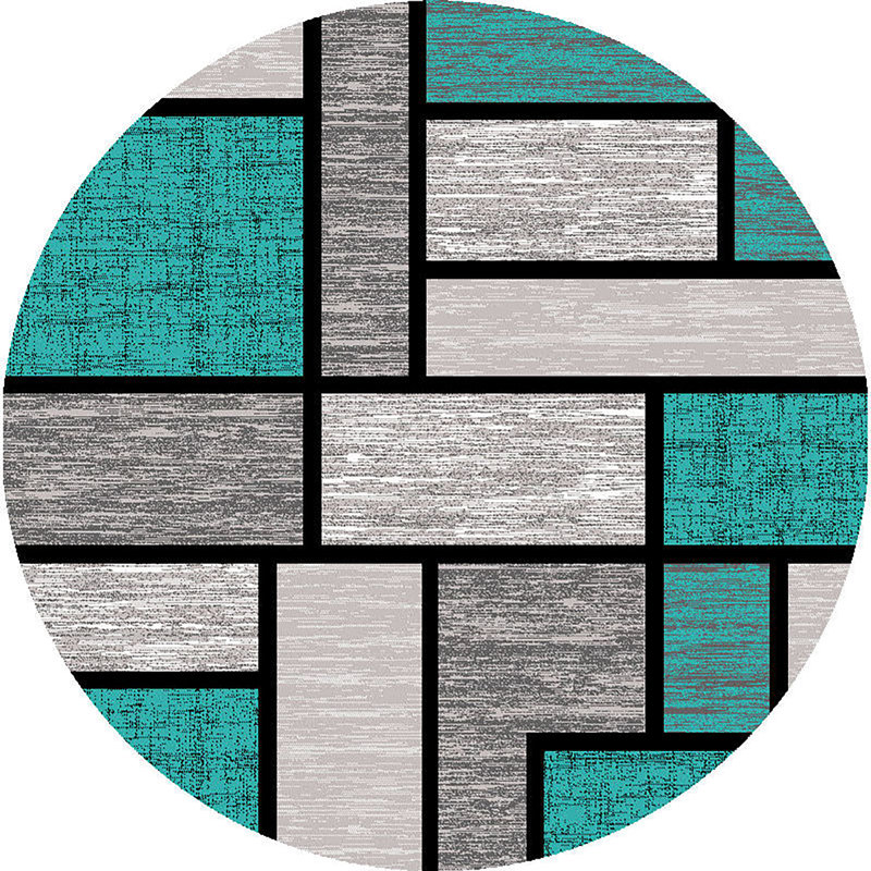 Markesan Performance Abstract Indoor Rug, Round 6'6"
