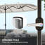 Parasol d'extérieur très grand 15 pi UPF30 + avec frange et manivelle, blanc crème-1477529798