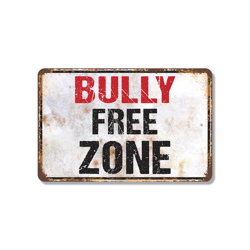Enseigne en plastique 10 pouces x 14 pouces Bully Free Zone, H 10 po x l 14 po x P 0,1 po