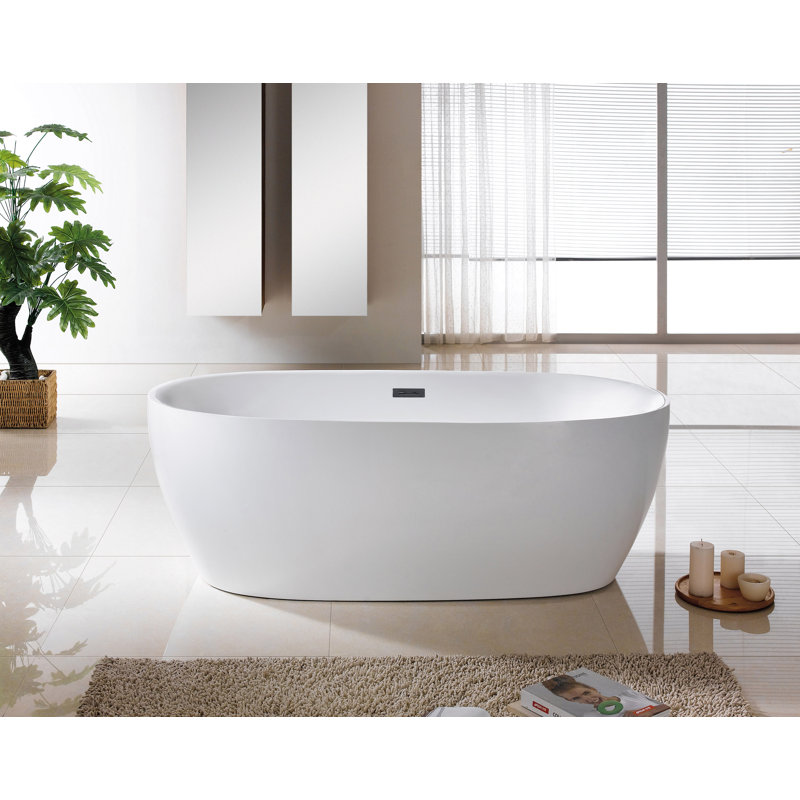 66'' x 30.7'' Freestanding Soaking Acrylic Bathtub