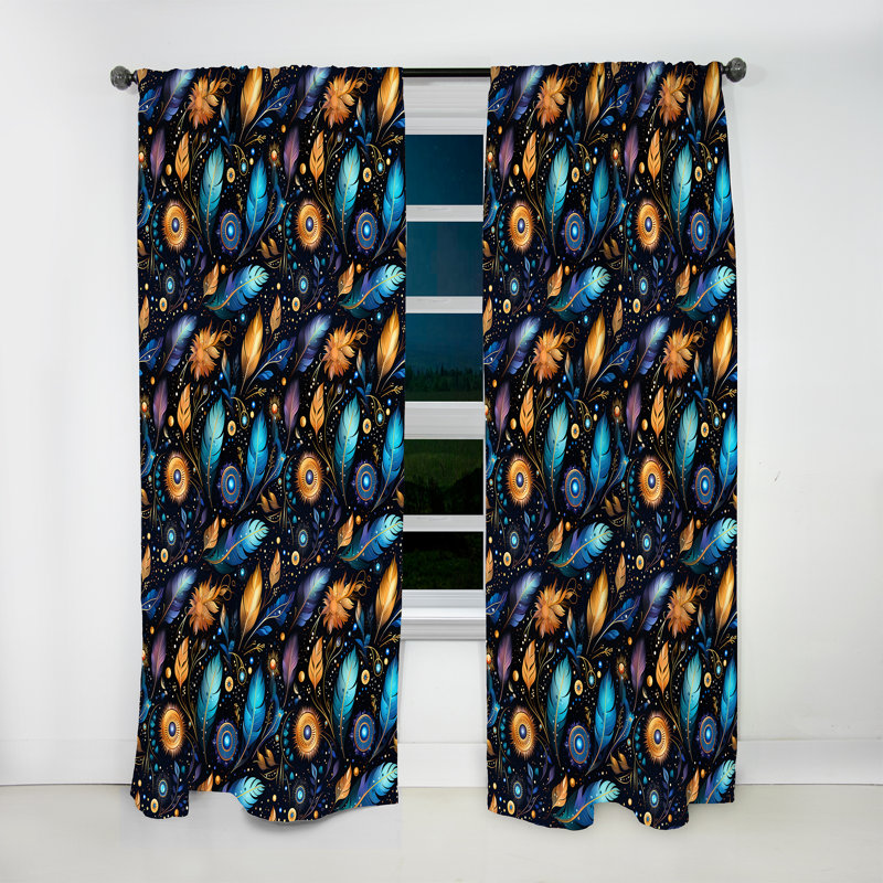 Cosmic Nomad Boho Motif III - Rideau abstrait Boho - Rideau abstrait obscurcissant - 1 panneau, L 52 po x L 120 po