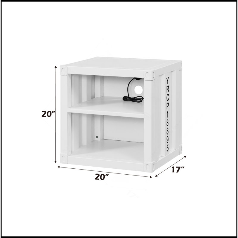 Nightstand W/USB, White